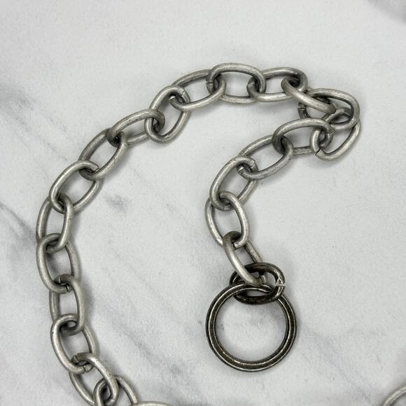 Womens Southwestern Concho Chain Link Belt Silver Tone Boho One Size OS ✨ - Picture 10 of 10